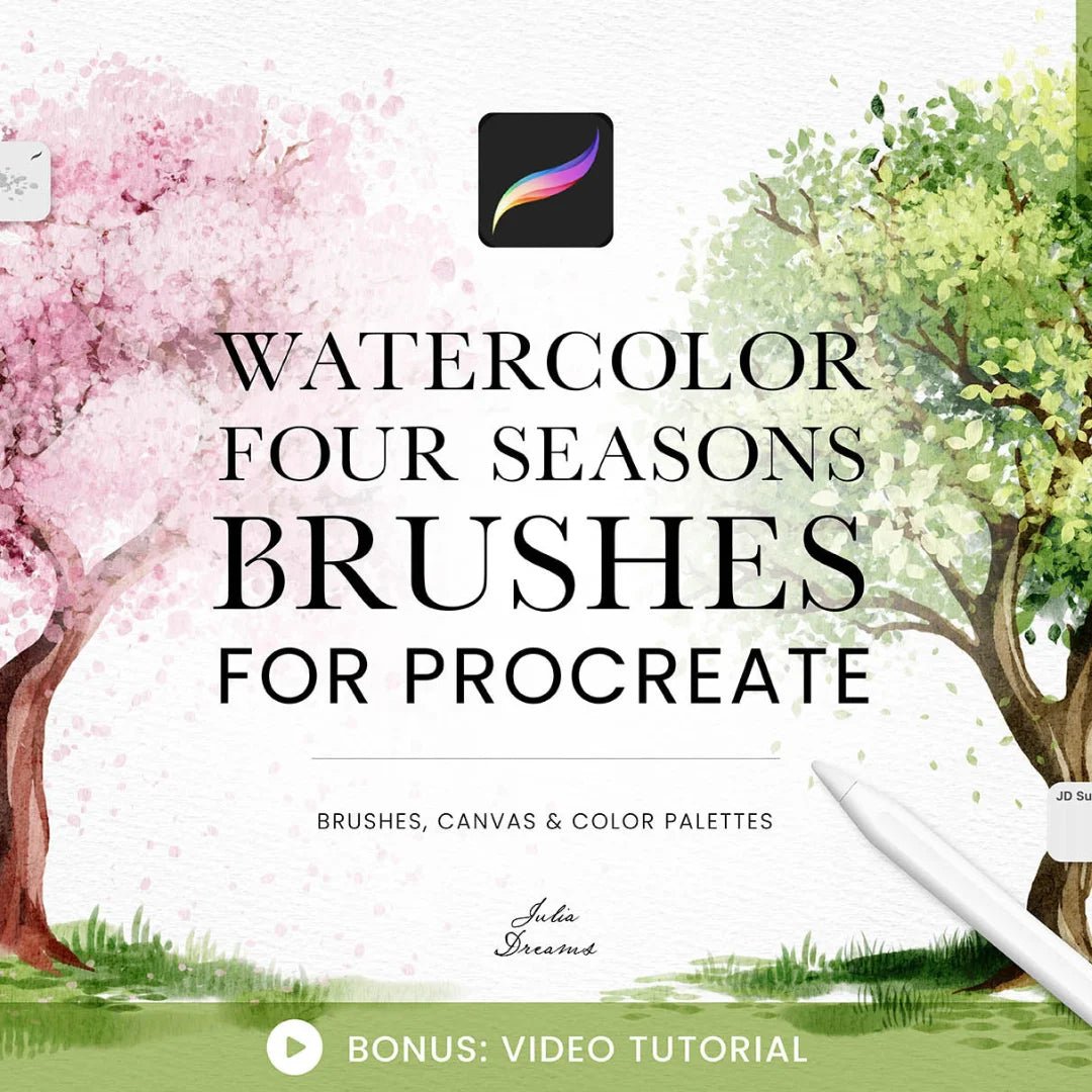 Four Seasons Watercolor Brushes By Julia Dreams