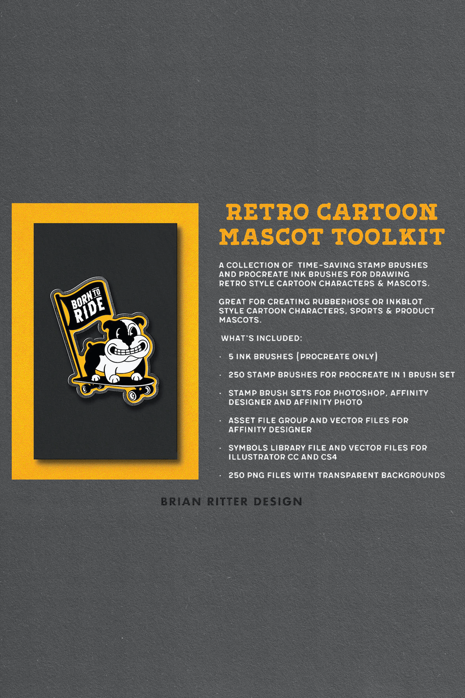 Retro Cartoon Mascot Toolkit by Brian Ritter Design