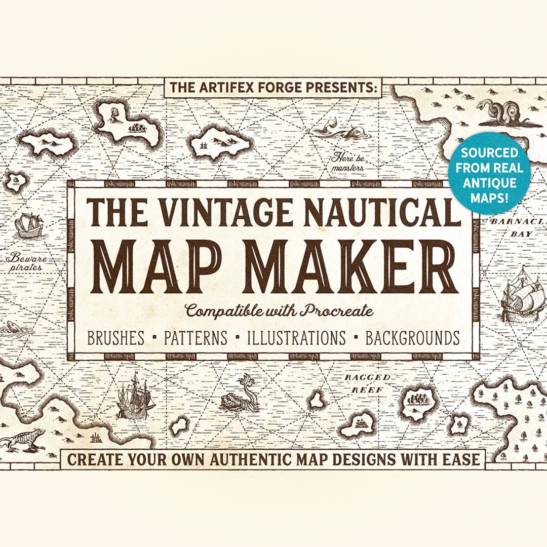 De Vintage Nautical Map Maker Toolkit van Artifex Forge