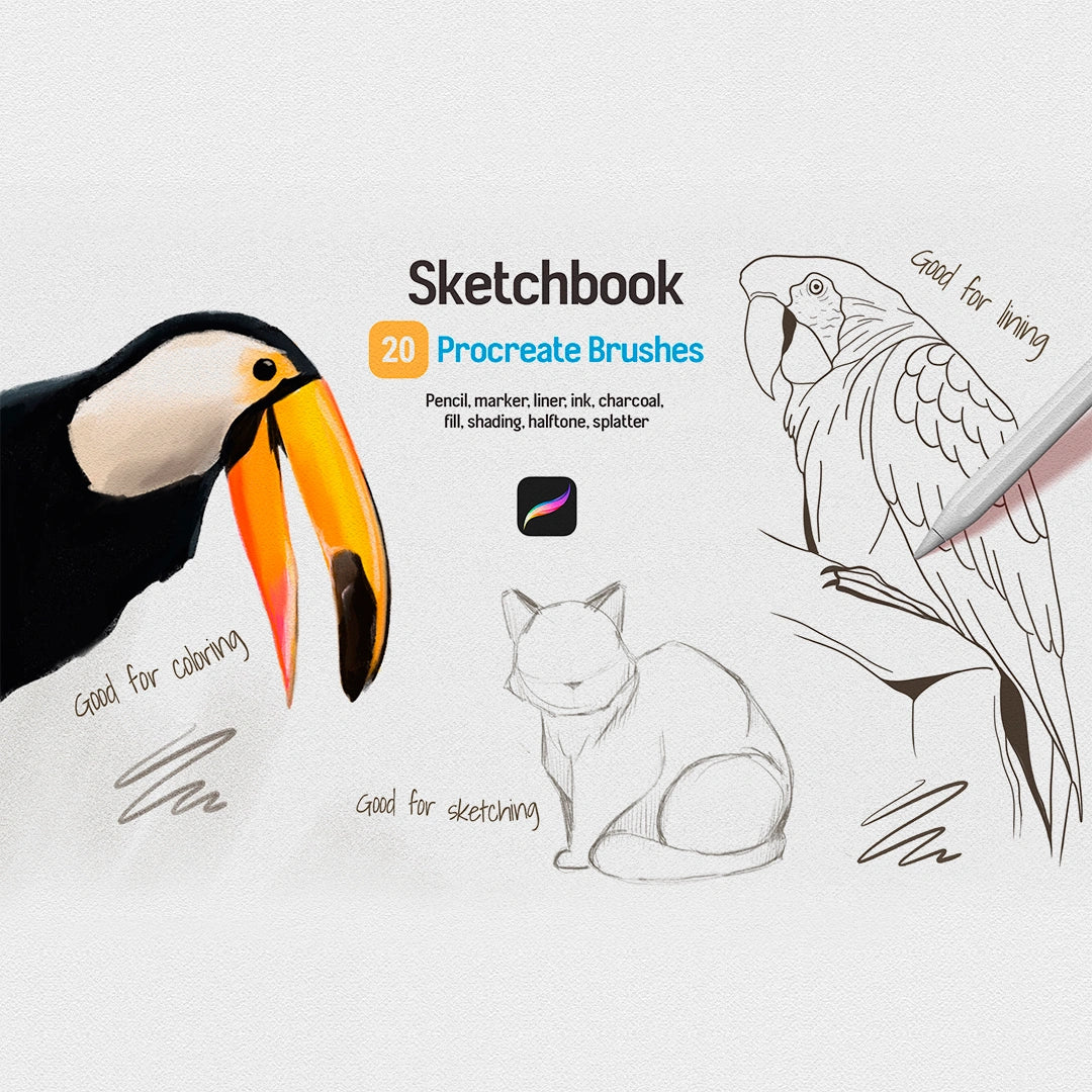 Schetsboek Procreate-penselen door Andrew Skoch