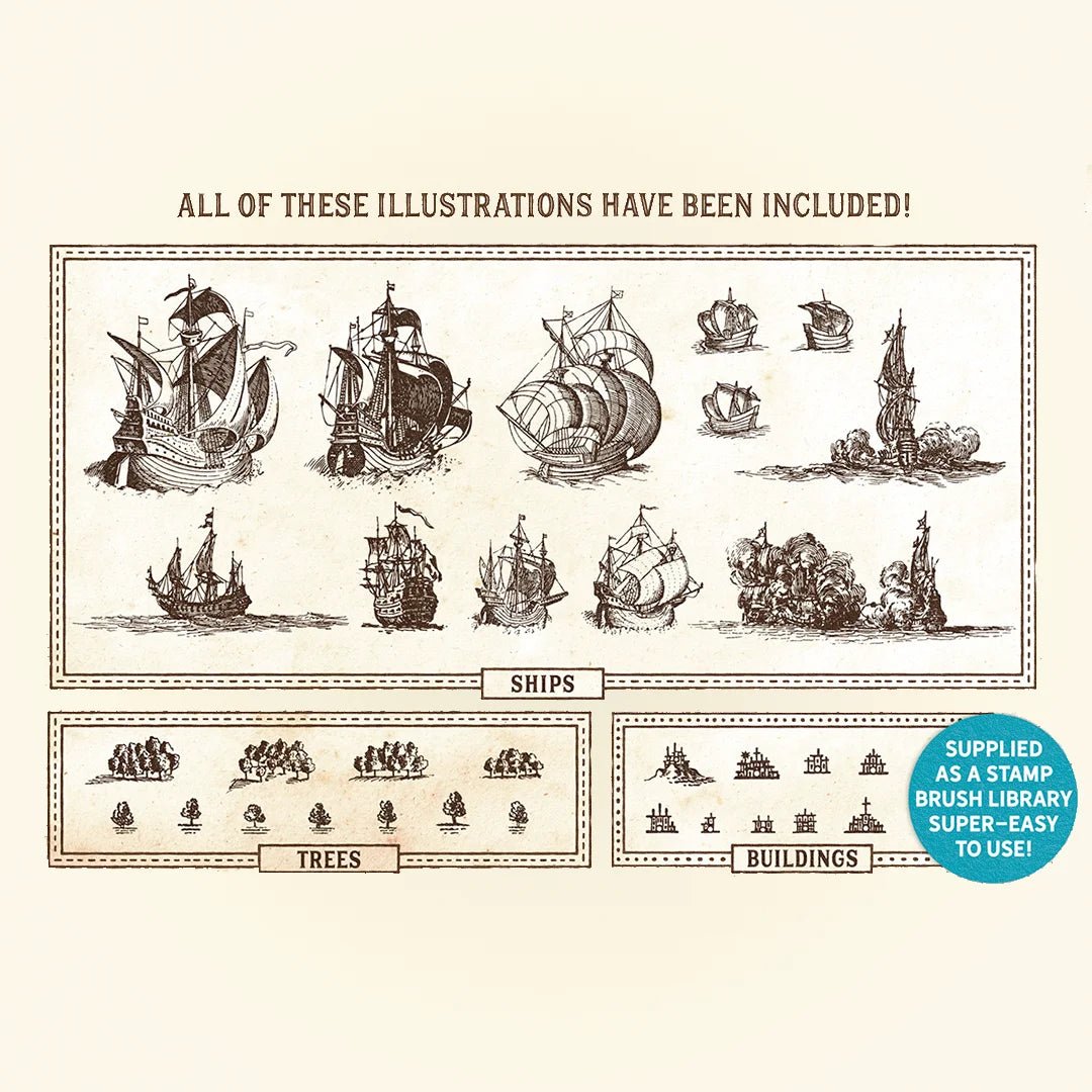 The Vintage Nautical Map Maker Toolkit by Artifex Forge