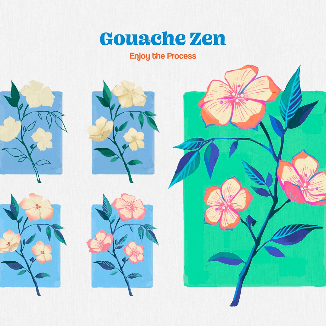 Gouache Zen Brushes by Brushapes