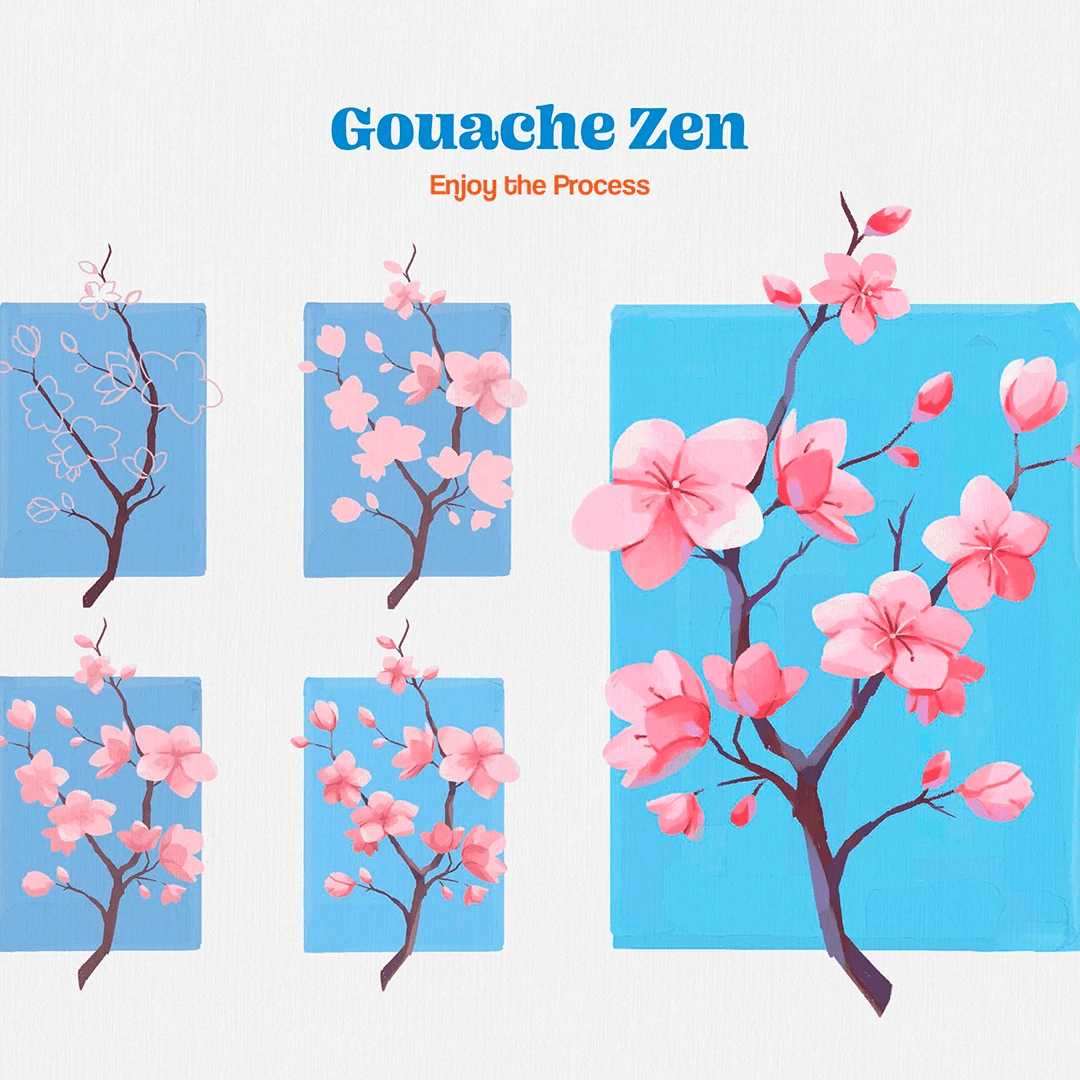 Gouache Zen Brushes by Brushapes