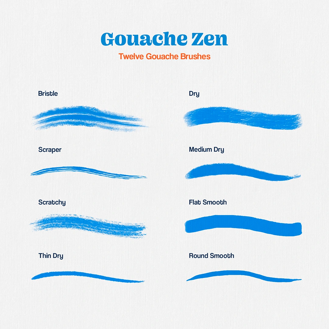 Gouache Zen Brushes by Brushapes