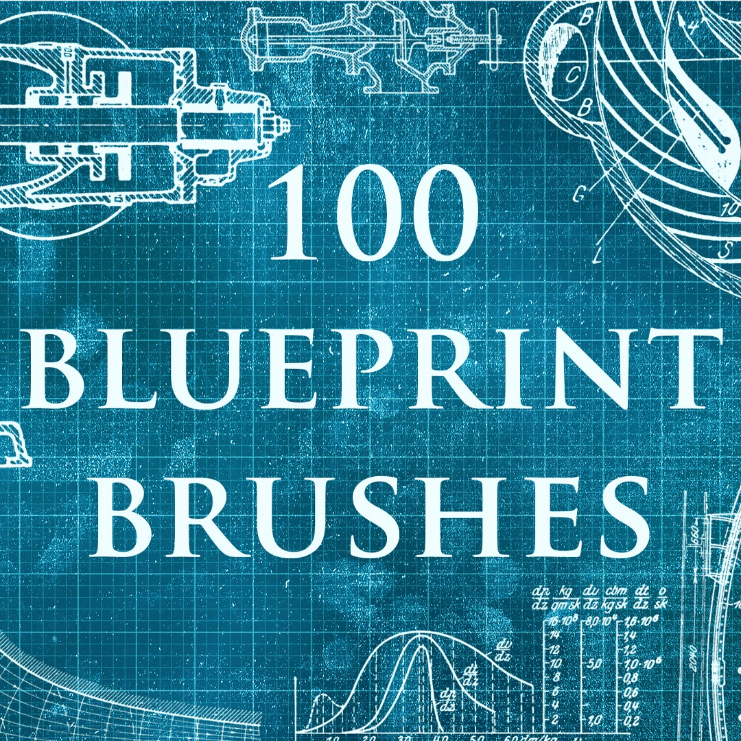 100 Mechanics Blueprint Brushes by Reto Scheiweller