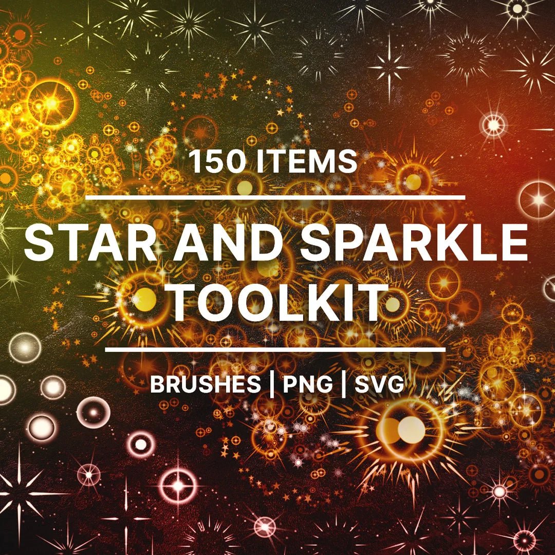 150 Star and Sparkle Toolkit for Radiant Designs by Reto Scheiweller