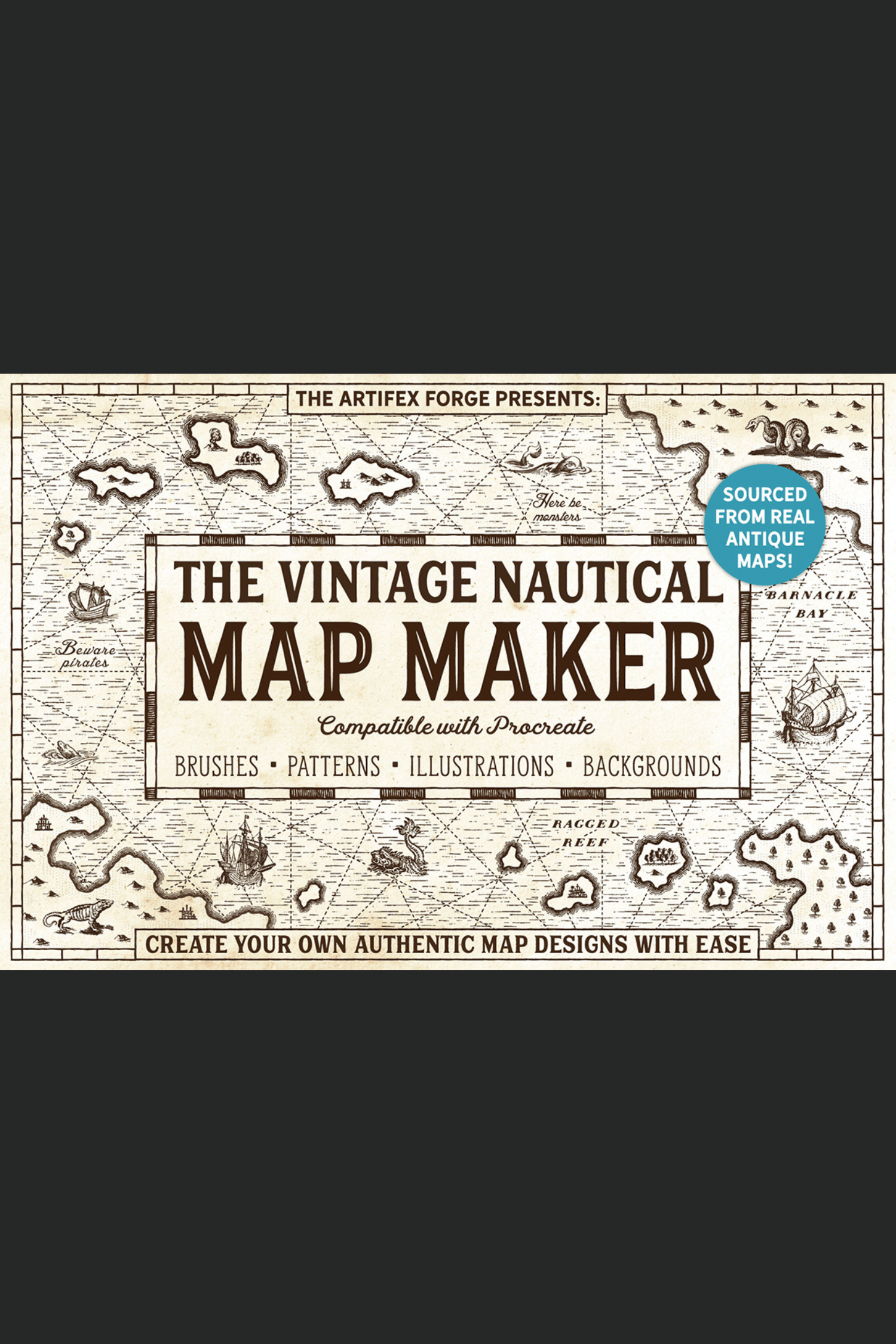 Das Vintage Nautical Map Maker Toolkit von Artifex Forge